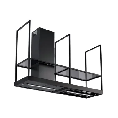Faber Cappa a isola T-SHELF EV8 BK MATT A180 325.0606.131 finitura nero opaco da 180 cm