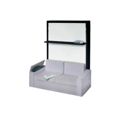 SmartBeds Letto matrimoniale a scomparsa DILE L FAT ad apertura verticale con divano da 217 cm