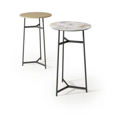 Maconi Tavolino da bar rotondo Milord 1049 con piano in melaminico da 59 cm e h. 96 cm serie Coffee Table collection