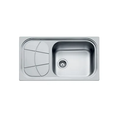 Foster Lavello una vasca con gocciolatoio a sinistra 1561 201 finitura acciaio inox da 86x50 cm
