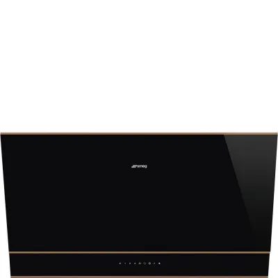 Smeg S Cappa a parete KV694R finitura vetro nero e rame da 90 cm - IN PROMOZIONE FINO AL 6/07