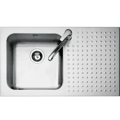 Barazza Lavello una vasca con gocciolatoio dx 1IS9060/1D finitura inox satinato da 86x50 cm - IN PROMOZIONE FINO AL 6/07