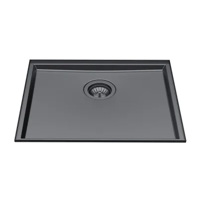 Foster Lavello una vasca 5555 246 finitura acciaio PVD gun metal da 54.6x44.6 cm - IN PROMOZIONE FINO AL 30/06