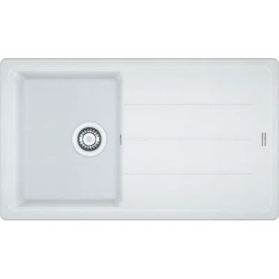 Franke: Lavello una vasca con gocciolatoio Boston Incasso BFG 611-86 114.0370.205 finitura fragranite bianco da 86x50 cm