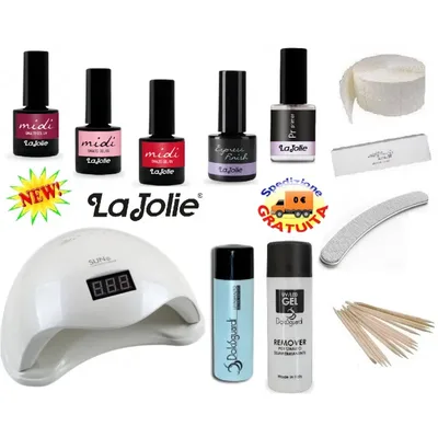 Kit unghie smalto gel semipermanente led / uv la jolie