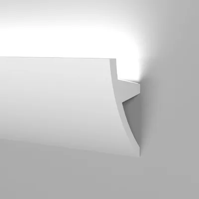 Modanatura 2m per led in duropolimero effetto luce indiretta 2000x75x35mm