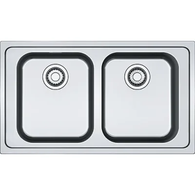 Franke: Lavello due vasche Smart SRX 620-86 101.0356.666 finitura inox satinato da 86x50 cm