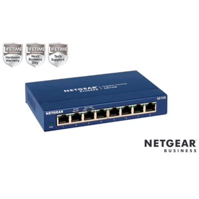 NETGEAR GS108GE Switch Unmanaged 8 porte Gigabit,Garanzia a vita+NBD GS108GE