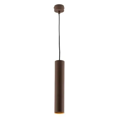 Lampadario a sospensione cilindrico in metallo bronzo, lampadina GU10, 5.5x200x30cm