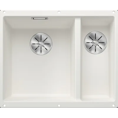 PRONTA CONSEGNA - Blanco Lavello una vasca SX con vaschetta SUBLINE 340/160-U 1513790 finitura bianco da 55.5x46 cm - Sottotop
