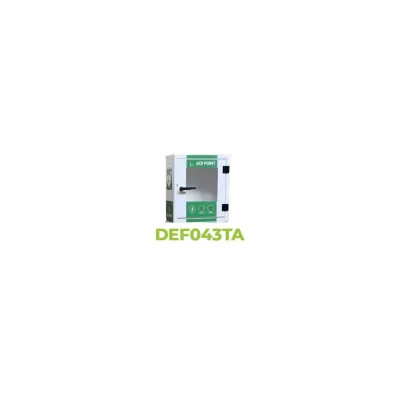 Teca con allarme e illuminazione interna crepuscolare con Termoregolatore per contenimento defibrillatore da esterno e interno