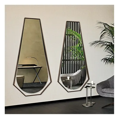 Cattelan Specchio da parete Sautern con cornice in acciaio bronzo da 100x190 cm