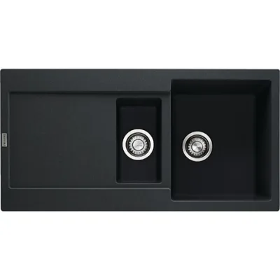 Franke: Lavello una vasca con vaschetta e gocciolatoio Maris MRG 651 114.0157.500 fragranite nero da 97x50 cm