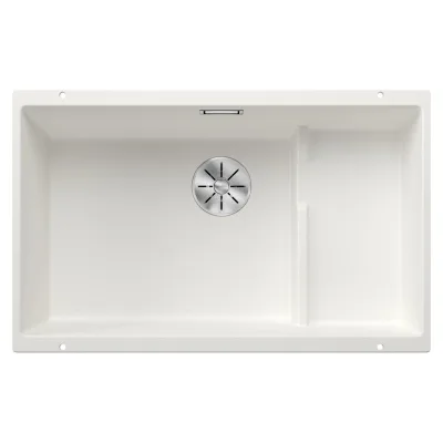 Blanco Lavello a una vasca su due piani SUBLINE 700-U Level Total Black 2523542 finitura bianco da 73x46 cm - Sottotop