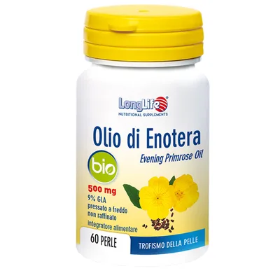 LongLife Olio Di Enotera Bio 500 mg Integratore Per La Pelle 60 Perle