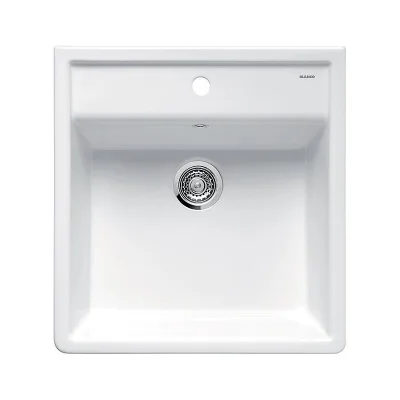 Blanco Lavello una vasca PANOR 6 1514486 in ceramica bianco da 59.8x63 cm - Sopratop