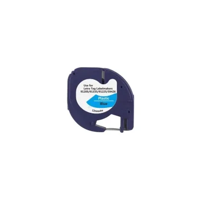 NASTRO ETICHETTE COMPATIBILE Dymo LetraTag S0721650 D1 91205 Larghezza 12 mm x 4 metri