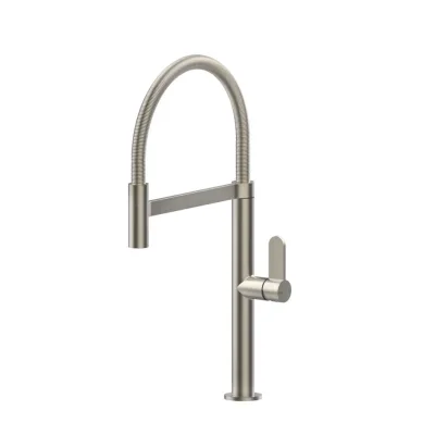 Gessi Miscelatore semi pro monocomando con doccetta estraibile Helium Collection 50009 149 finitura Finox - IN PROMOZIONE FINO AL 6/07