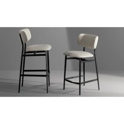 Bonaldo Sgabello Noor Too H 77 con gambe in metallo e seduta a scelta