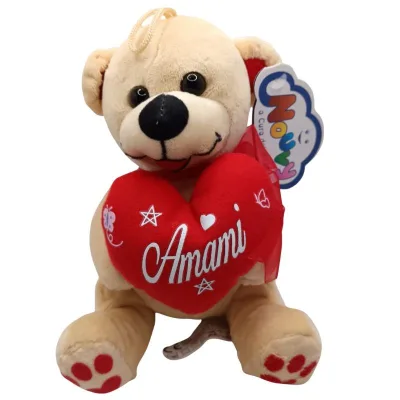 Orsetto di Peluche con Cuore “Amami” Idea Regalo Romantica e Tenerissima