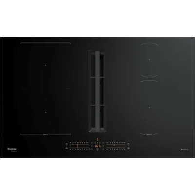 Hisense Piano cottura a induzione con cappa integrata HEH8432BSCWF in vetroceramica nero da 83 cm