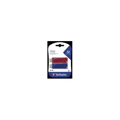 VERBATIM MEMORY USB 2.0 32GB SLIDER 2 PACK 49327