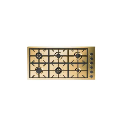Foster Piano cottura a gas 7639 009 finitura acciaio PVD gold da 115 cm