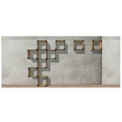 Altacorte Libreria fissa monofacciale Free con struttura in in legno da 400 cm e h. 250 cm