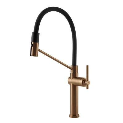 Gessi Miscelatore semi pro monocomando con doccetta estraibile Habito 60664 726 finitura Warm Bronze Brushed - IN PROMOZIONE FINO AL 6/07