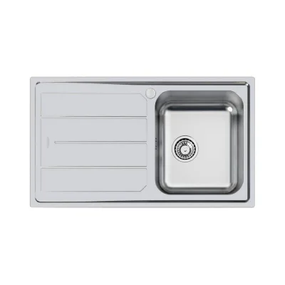 Foster Lavello una vasca con gocciolatoio a sinistra 5186 061 finitura acciaio inox da 86x50 cm