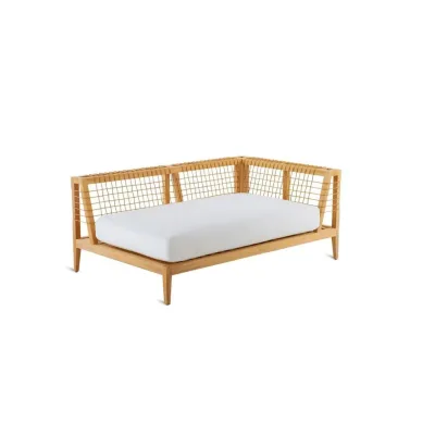 Unopiù Modulo angolo sinistro SYNTHESIS in teak e fibra sintetica WaProLace - Con o senza cuscino - IN PROMOZIONE FINO AL 6/07