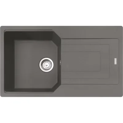 Franke: Lavello una vasca con gocciolatoio Urban Incasso UBG 611-86 114.0686.758 finitura fragranite stone grey da 86x50 cm