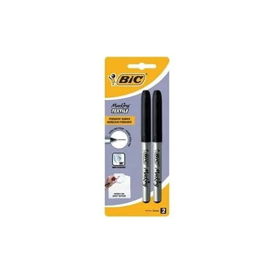 Bic Marking Textile 2 pennarelli indelebili per abbigliamento Punta ultrafine 0,9mm 90° base di alcool NERO 933872