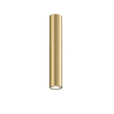Plafoniera a sospensione cilindrica in metallo oro, lampadina GU10, 5.5x40cm