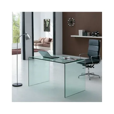 Itamoby Scrivania Glassy in vetro trasparente da 100x60 cm