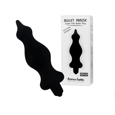 Black Amuse plug anale progressivo 12 cm morbido con vibrazioni lunghe nero