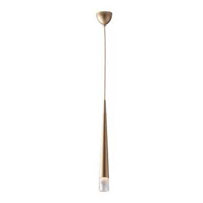Lampadario a sospensione conico oro in vetro e metallo, lampadina GU10, 6x181x53cm