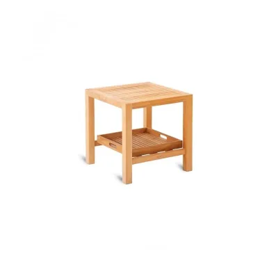 Unopiù Tavolino fisso CHELSEA in legno teak da 50x50 cm - Con vassoio