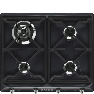 Smeg S Piano cottura a gas SR964NGH finitura nero da 60 cm - IN PROMOZIONE FINO AL 6/07