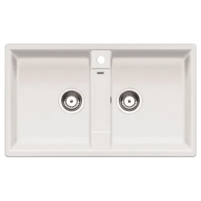 Blanco | Lavello due vasche ZIA 9 1516678 finitura bianco da 86x50 cm - Sopratop