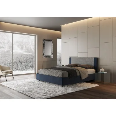 Ityhome Letto matrimoniale Rosal in tessuto Labirinto 09 da 160 cm