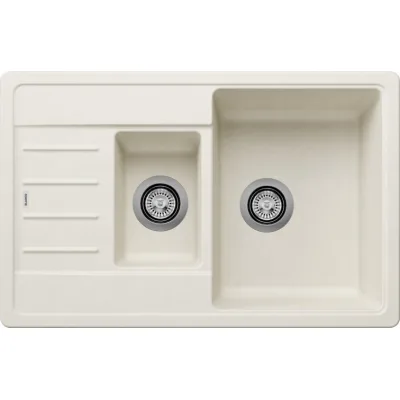 Blanco Lavello una vasca con vaschetta e gocciolatoio METRA 6 S Compact 1527114 finitura soft white da 78x50 cm - Sopratop