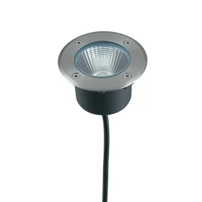 Faro calpestabile LED rotondo in acciaio, luce naturale, LED 8W, 8.5x9.4cm