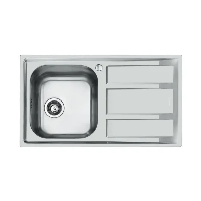 Foster Lavello una vasca con gocciolatoio a destra 1971 062 finitura acciaio inox da 86x50 cm