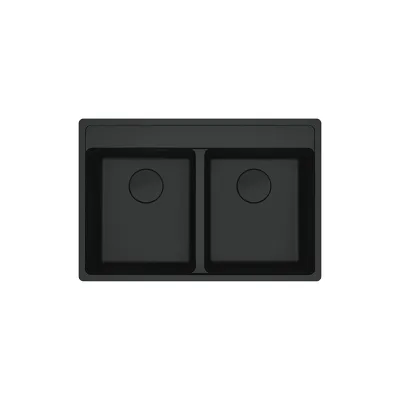 PRONTA CONSEGNA - Franke: Lavello due vasche Vasche Sopratop Maris MRG 620-35-35 TL 114.0661.674 finitura fragranite black matt da 76x51 cm