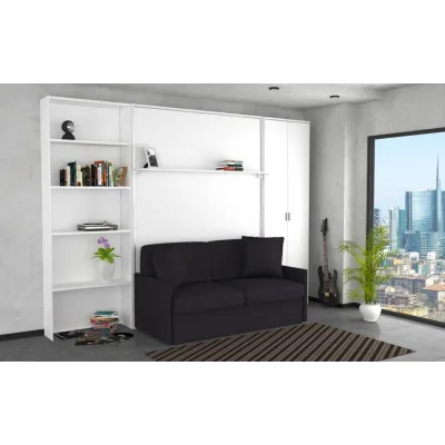 SmartBeds Letto a una piazza e mezza a scomparsa DILE M SLIM ad apertura verticale con divano da 157 cm