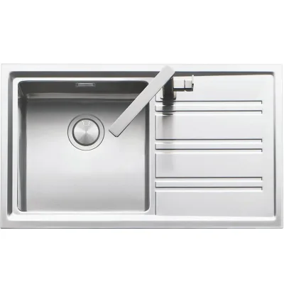 Barazza Lavello una vasca con gocciolatoio dx EASY 1LES91PD finitura inox satinato da 86x51 cm