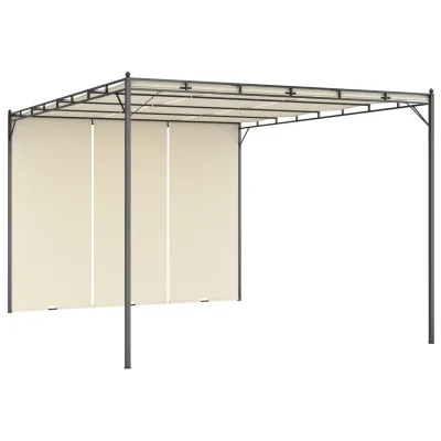 Ombrina Ampia — Gazebo con tenda laterale, crema, 4x3x2,25 m
