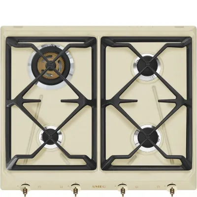 Smeg Piano cottura a gas SRV864POGH finitura panna da 60 cm