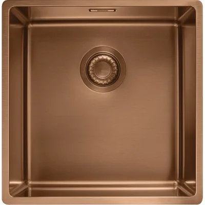 Franke: Lavello una vasca Mythos Masterpiece BXM 210/110-40 127.0662.649 finitura copper da 44x45 cm - Scarico automatico